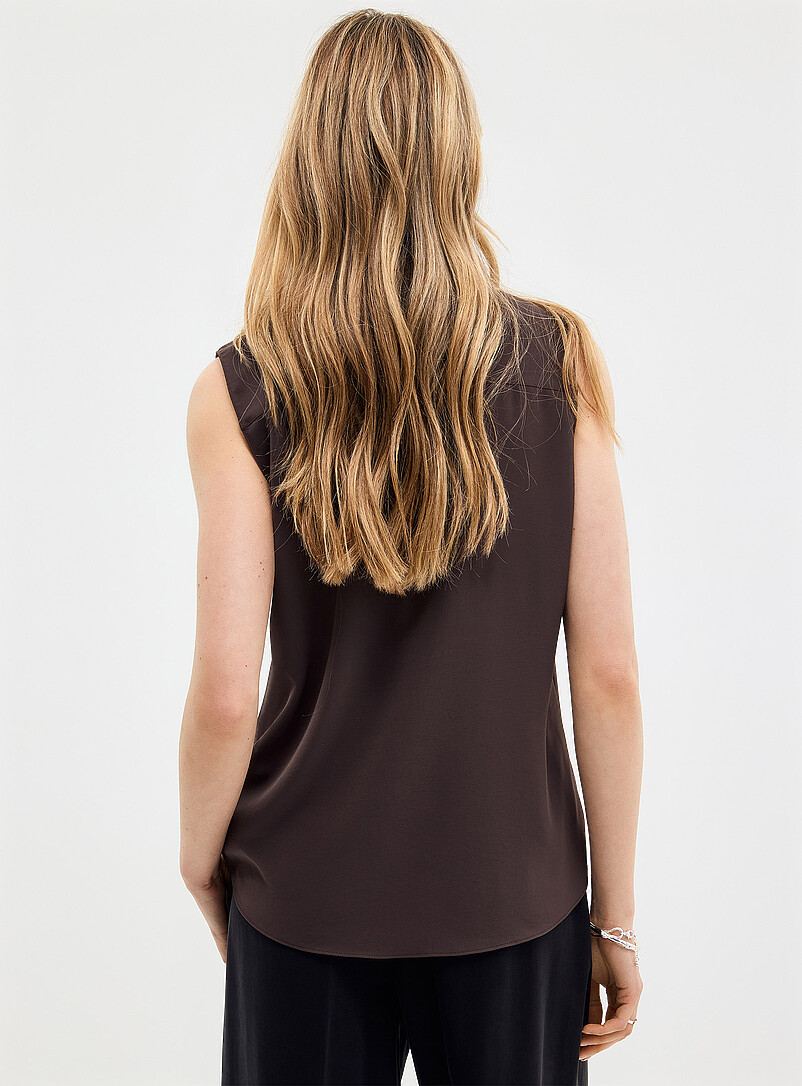 Contemporaine Black Shirt collar silky cami for women