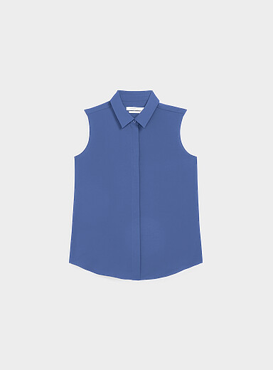 La camisole soyeuse col chemise