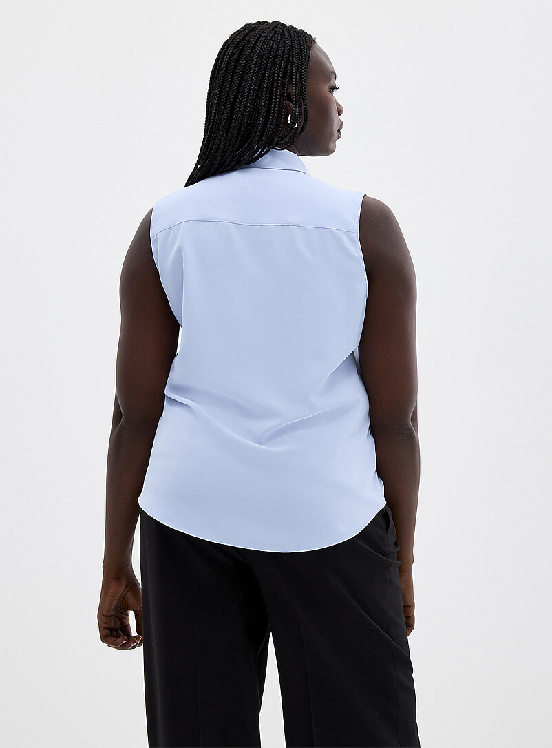 Contemporaine: La camisole soyeuse col chemise Noir pour femme