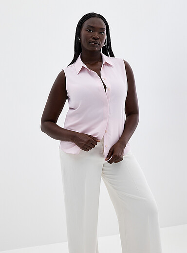 Contemporaine Pink Shirt collar silky cami for women