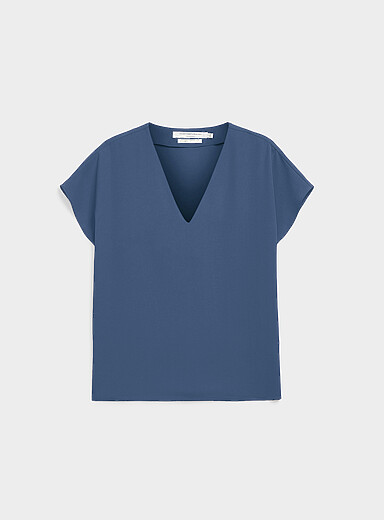 Cap-sleeve flowy blouse