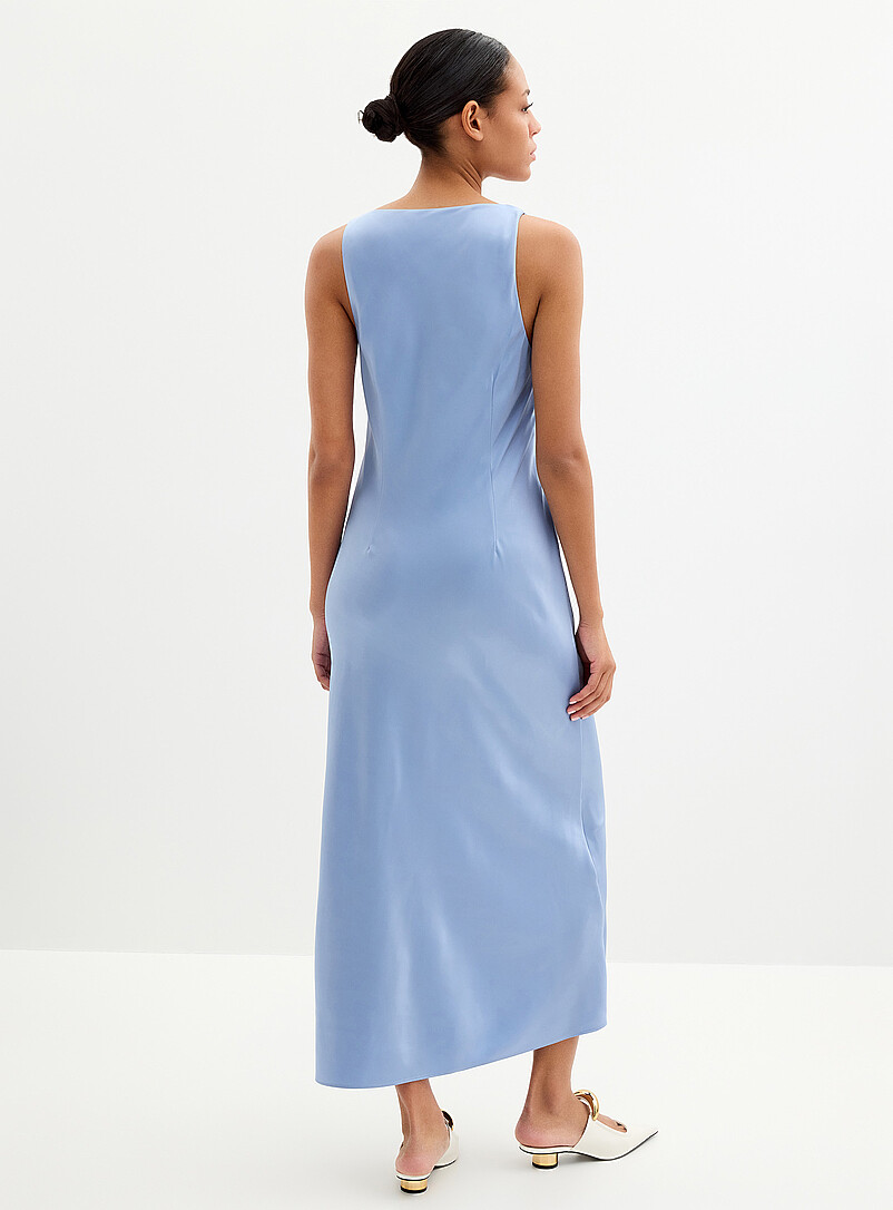 Contemporaine Baby Blue Satiny twisted-strap dress for women