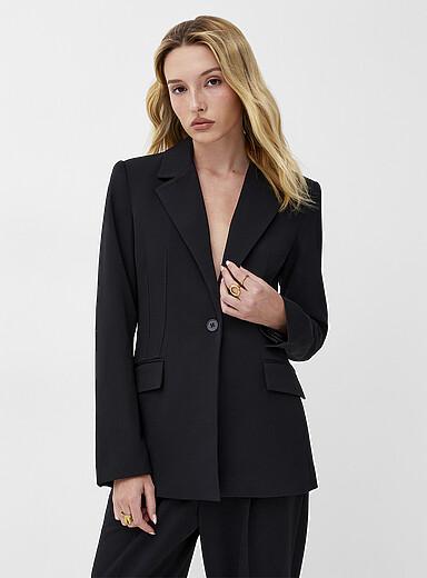 Chic cinched twill blazer
