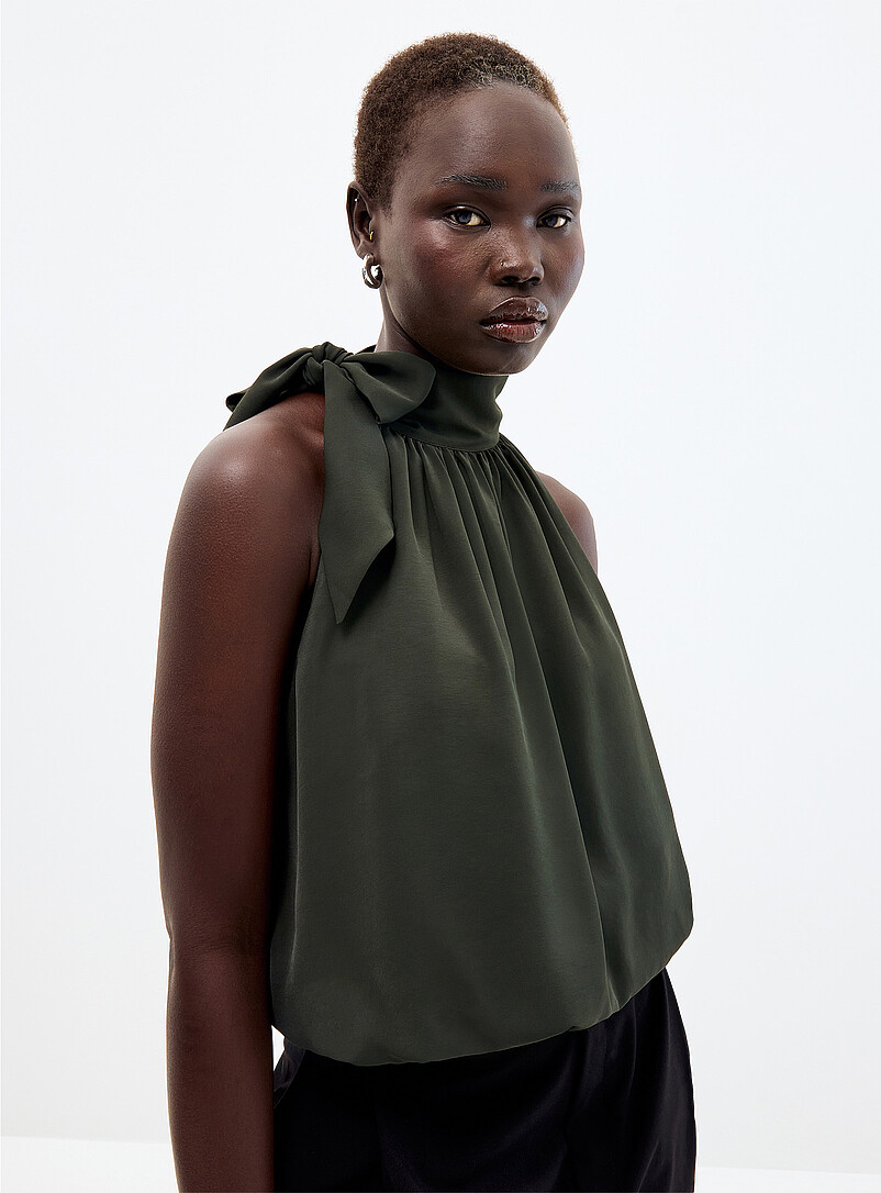 Tied halterneck balloon cami | Contemporaine | | Simons