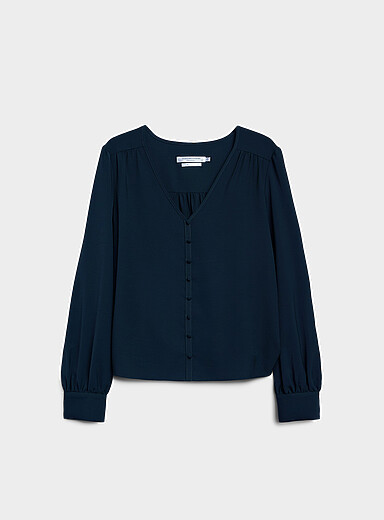 La blouse ample cr&ecirc;pe l&eacute;ger fronc&eacute;