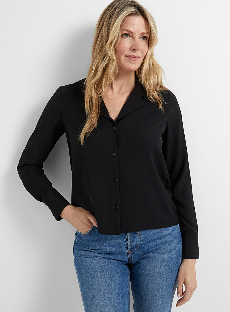 Fluid Notched-Collar Shirt