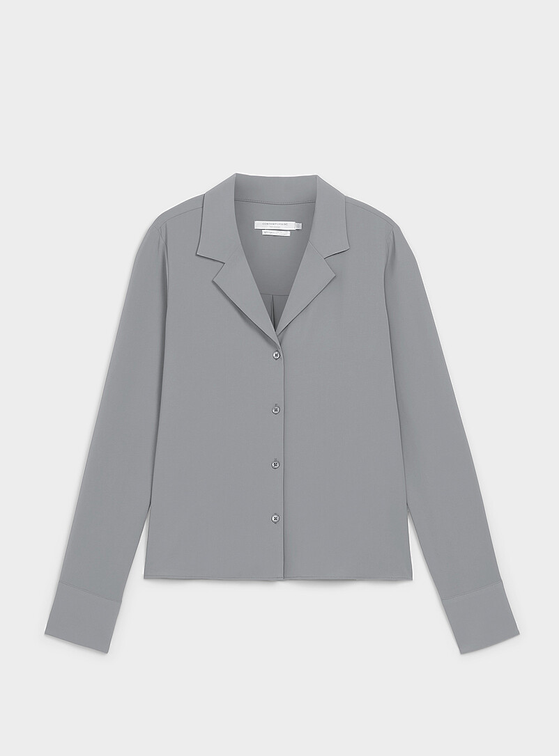 Fluid notched-collar shirt product image (primary)