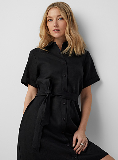 Belted shirt dress · Black · Smart / Dresses And Jumpsuits