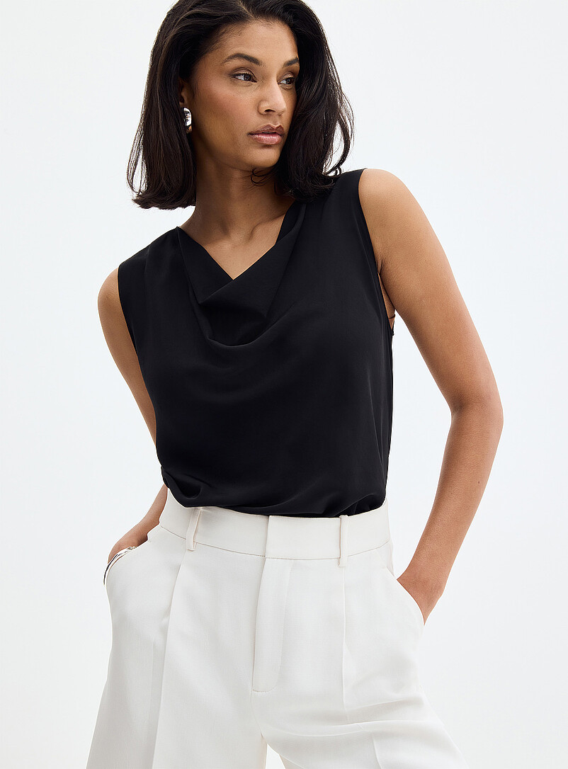 Cowl-neck flowy cami product image (primary)