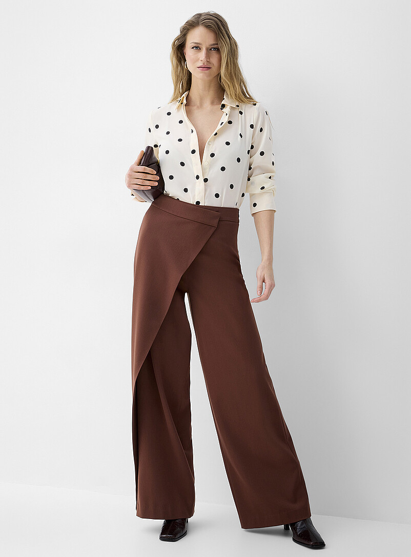Wrap-style wide-leg pant product image (primary)