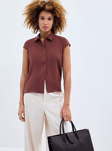 Silky cap-sleeve shirt product image 2