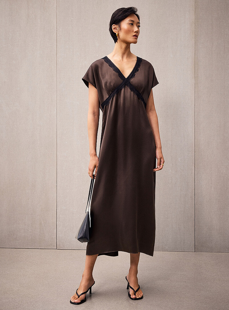 Lace ribbons satiny dress product image (primary)