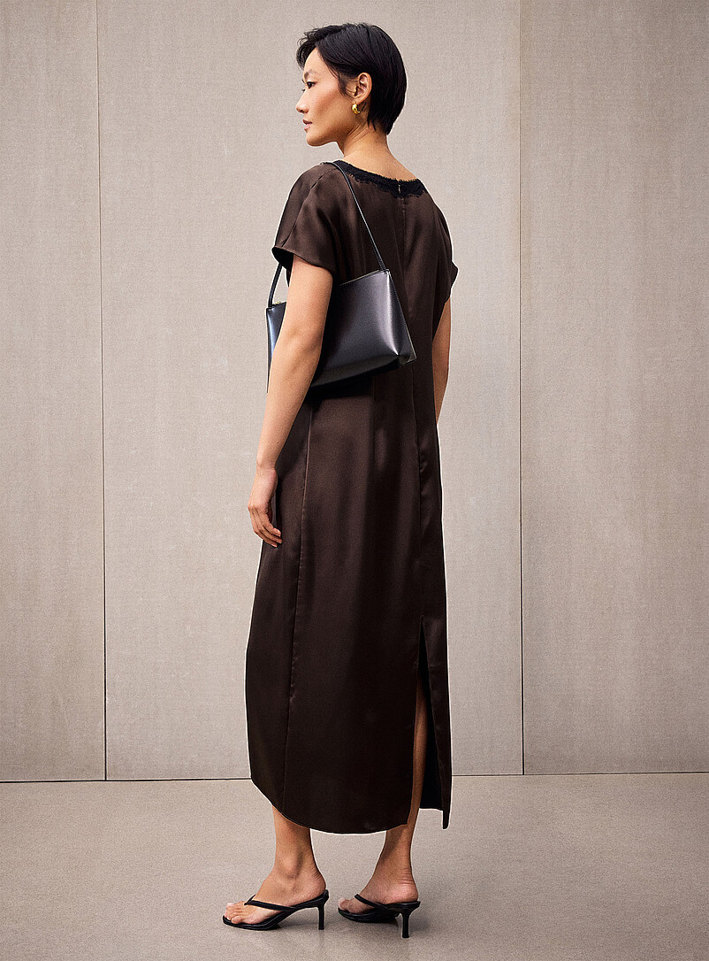 Lace ribbons satiny dress product image 3