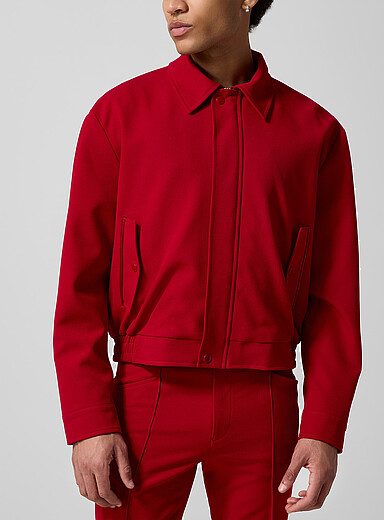 Ernest W. Baker Red Cherry red zippered jacket for men