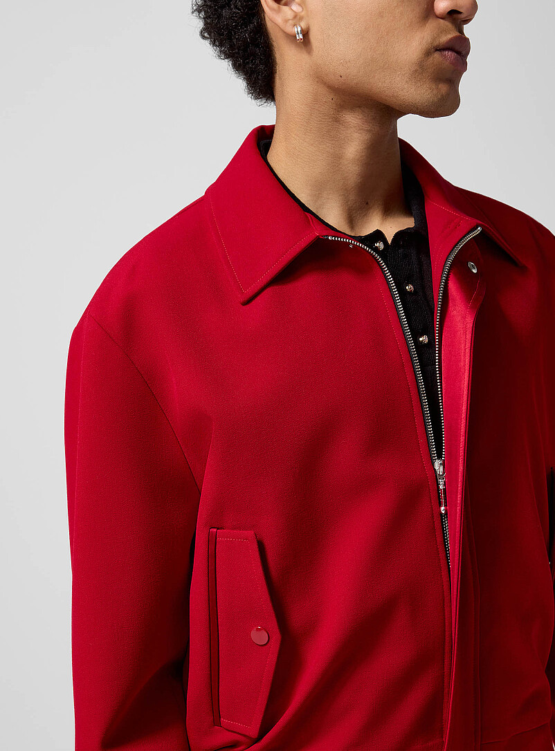 Ernest W. Baker Red Cherry red zippered jacket for men