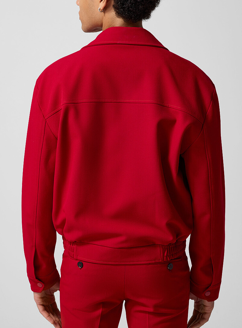 Ernest W. Baker Red Cherry red zippered jacket for men