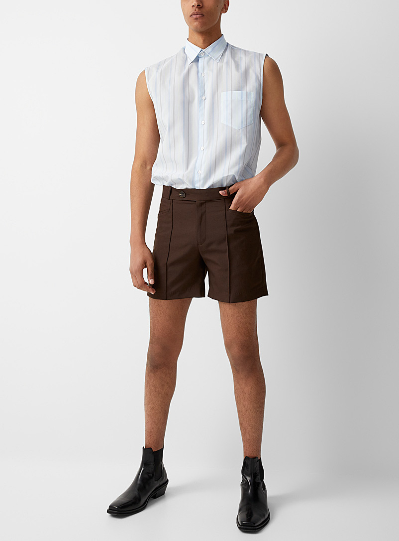 Ernest W. Baker Brown Chocolate brown dress shorts for men