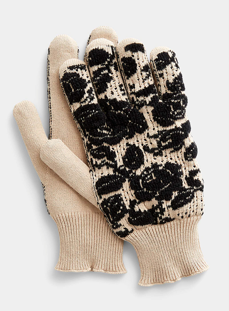 Ernest W. Baker: Le gant tricot jacquard roses Brun pour homme