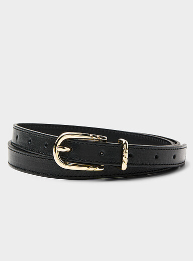 La fine ceinture cuir boucle D dor&eacute;e