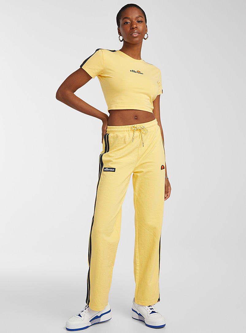 Ellesse Golden Yellow Striped straight-leg pants for women