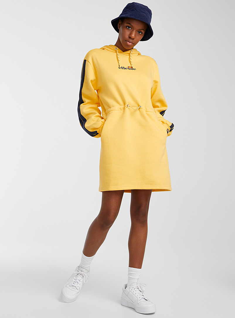 Ellesse Golden Yellow Yellow fleece hooded dress for women