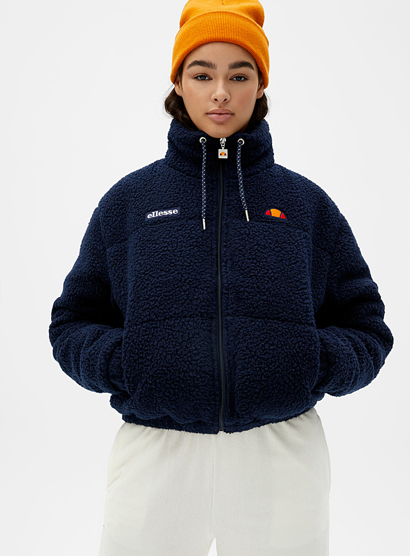 Ellesse Marine Blue Mollis sherpa wool jacket for women