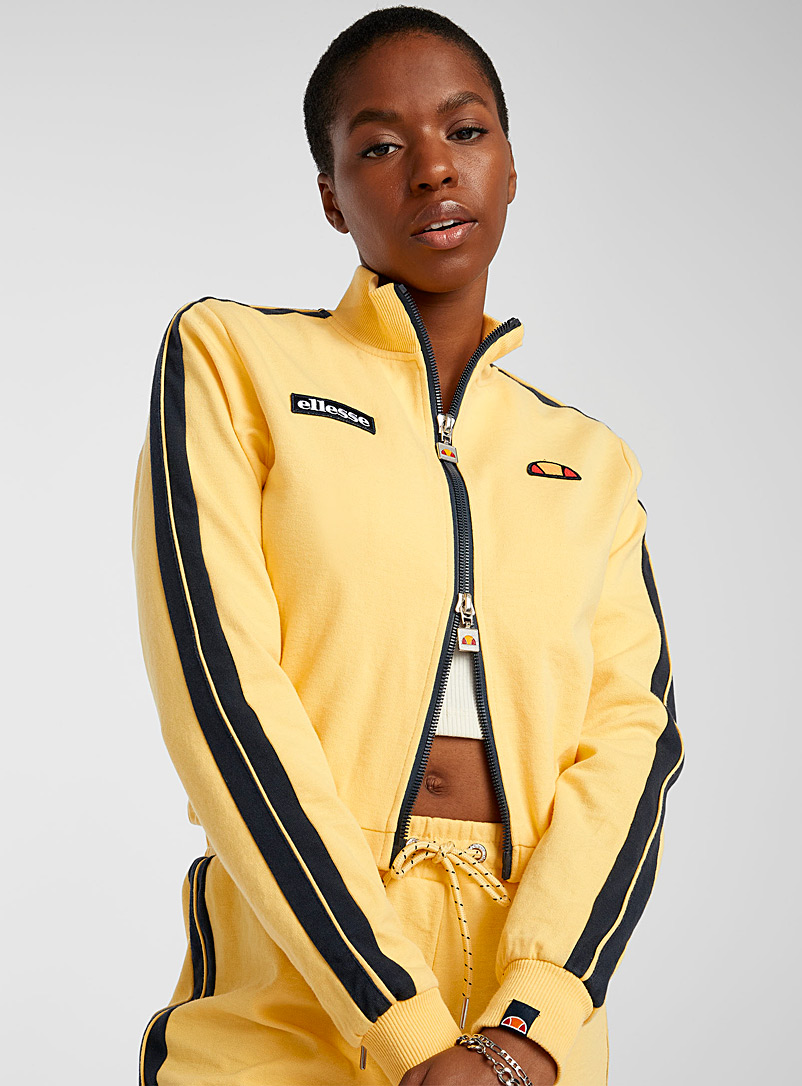 Ellesse Golden Yellow Double stripe short jacket for women