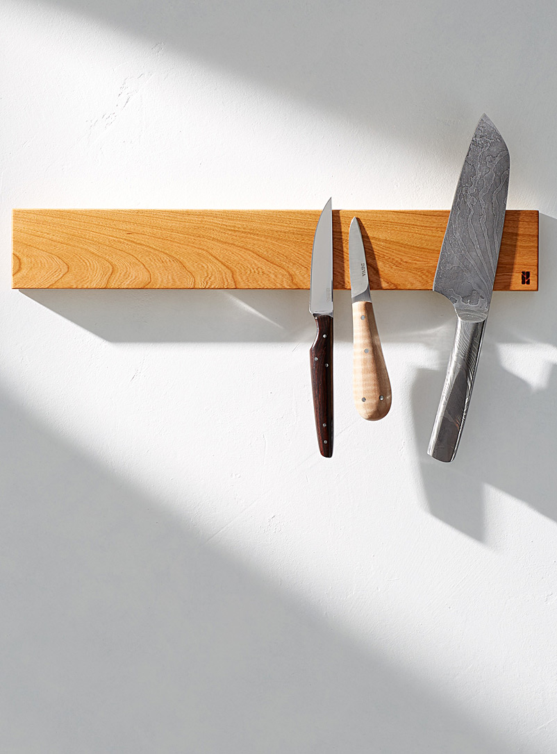 Beau Grain Cherry Wood Long magnetic knife holder
