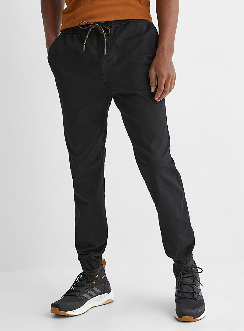 Le 31 Black Organic cotton jogger chinos Skinny fit for men
