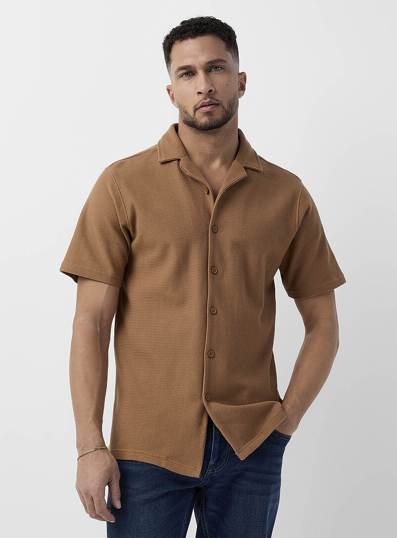Chemise-veste Homme NEXT En Jersey Sergé - Fermeture Pression, Col Classique, Style Casual Chic