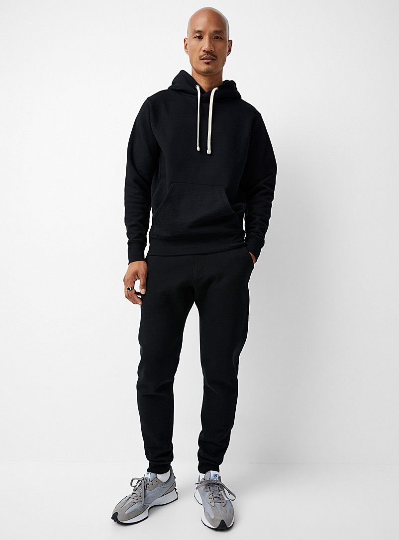 Le 31 Black Eco-friendly minimalist fleece jogger for men