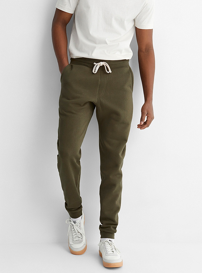 Le 31 Khaki Eco-friendly minimalist fleece sweatpant for men