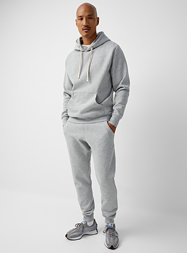 Le 31 Grey Minimalist fleece joggers for men