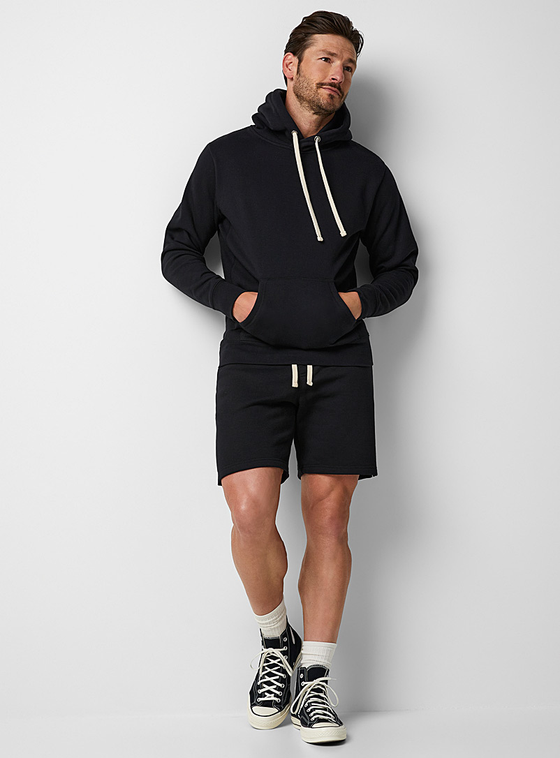 Le 31 Black Eco-friendly minimalist sweat short for men