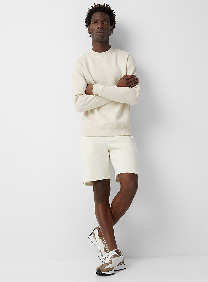 Le 31 Ecru/Linen Eco-friendly minimalist sweat short for men