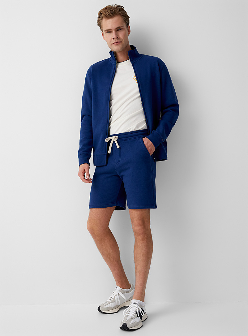 Le 31: Le short molleton minimaliste écologique Bleu royal-saphir pour homme