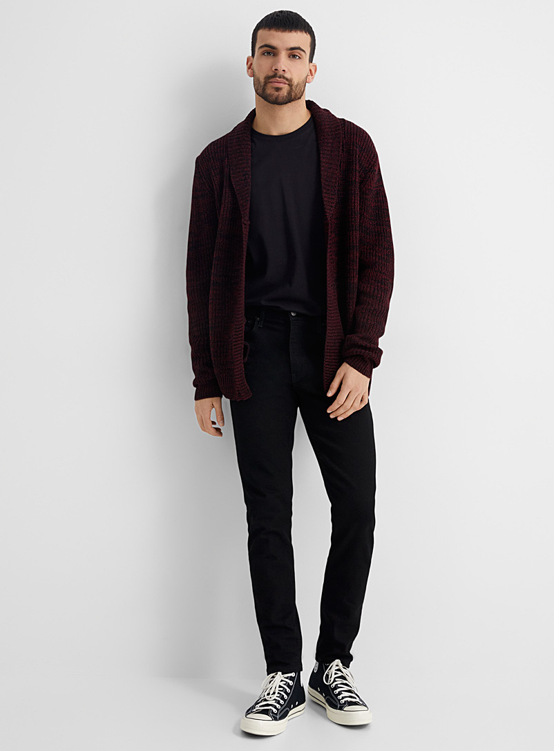 Le 31 Ruby Red Shawl-collar open cardigan for men
