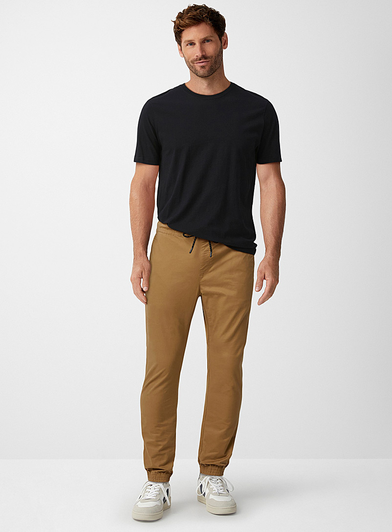 Cotton jogger trousers with elastic band and drawstring