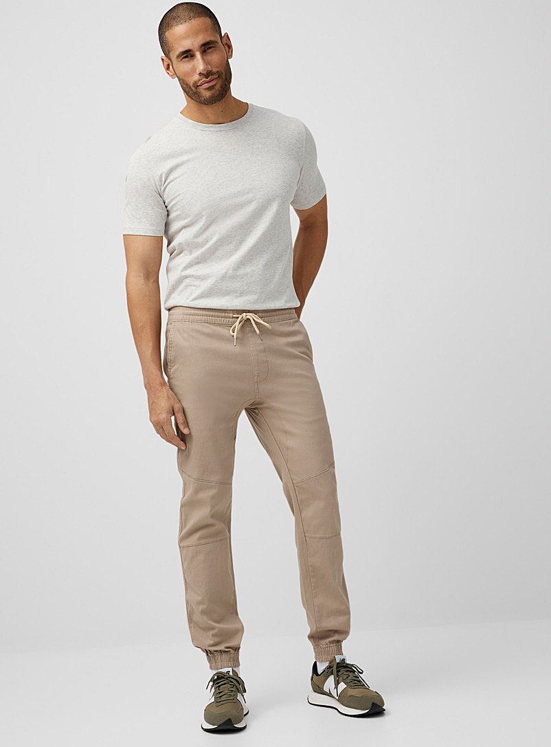 Le 31 Sand Knee cut-out chino joggers for men