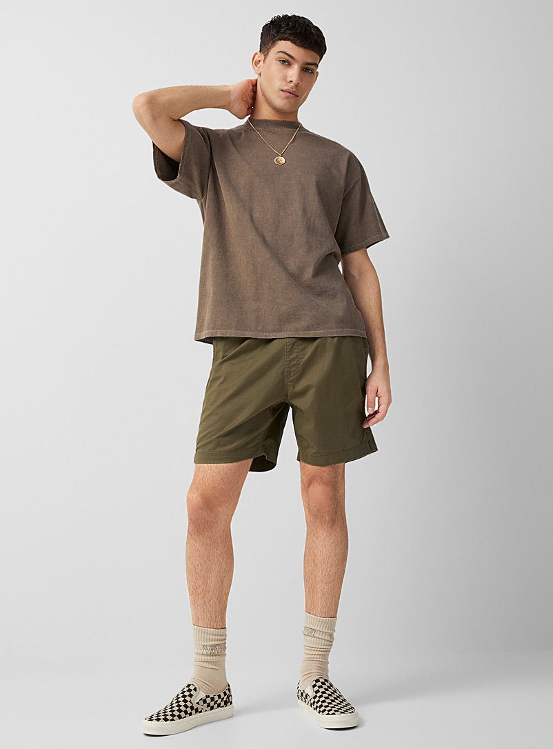 Djab: Le short pull-on twill extensible Vert bouteille pour homme
