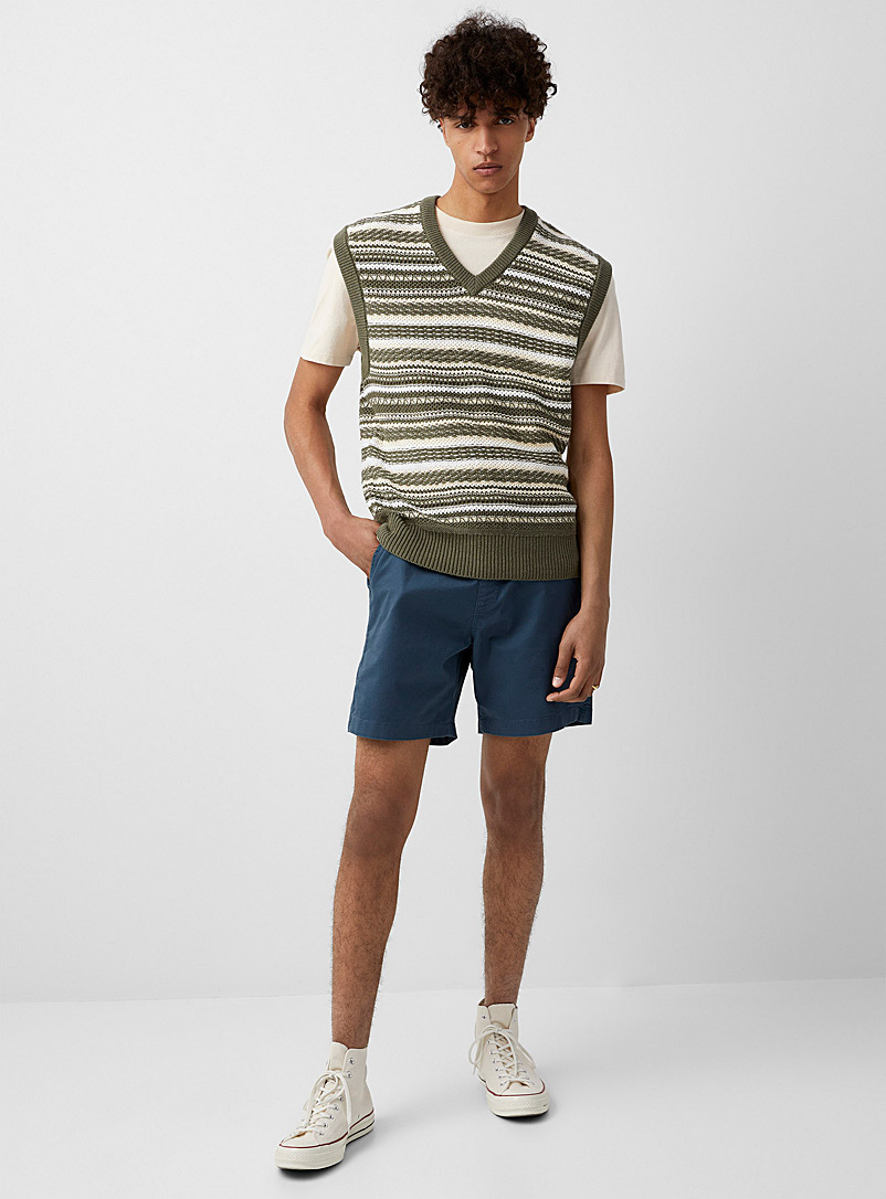Djab: Le short pull-on twill extensible Bleu marine pour homme
