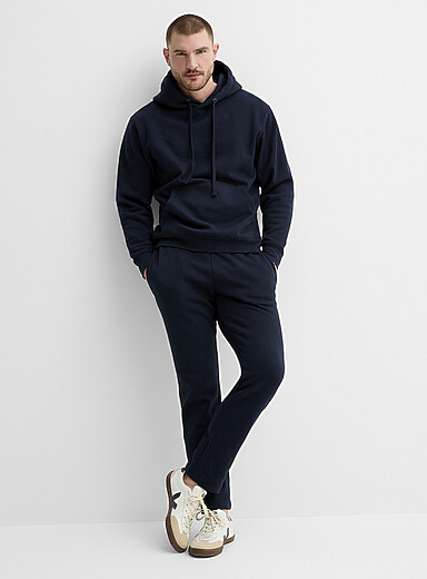 Le 31: Le pantalon envers molletonn&eacute; Bleu pour homme