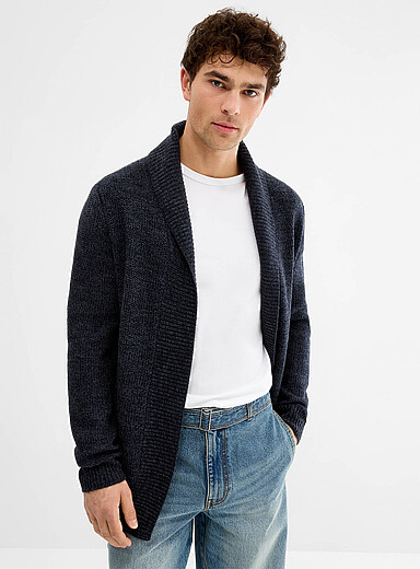 Le cardigan ouvert maille chin&eacute;e