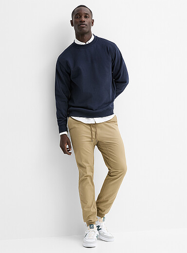 Le 31: Le jogger chino extensible Miel - Chameau pour homme