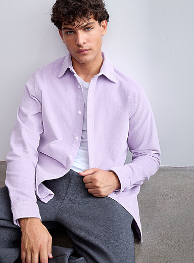 La chemise velours c&ocirc;tel&eacute; <b>Coupe confort</b>