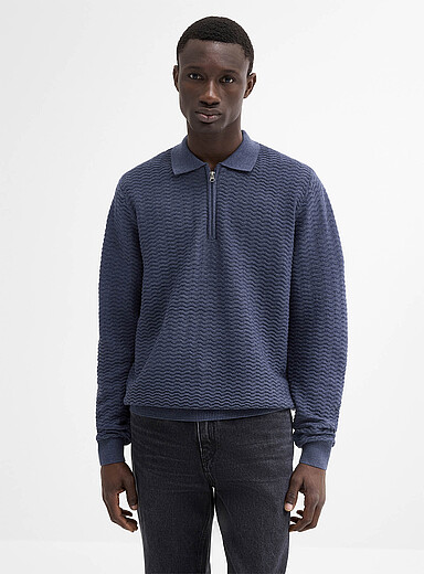 Le polo tricot chevrons relief