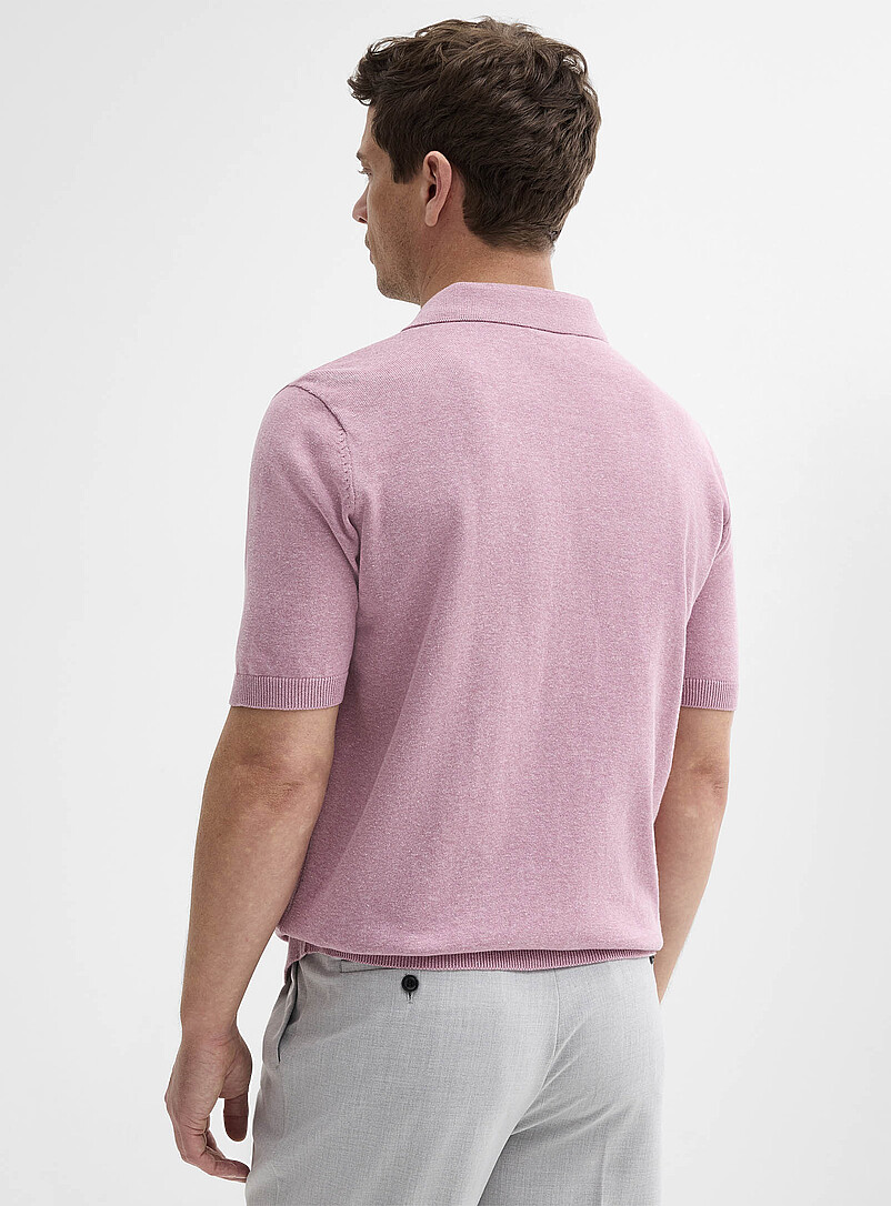 Le 31 Ecru/Linen Organic cotton knit polo for men