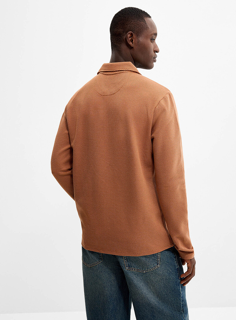 Mini-check jacquard zip-neck polo | Le 31 | | Simons