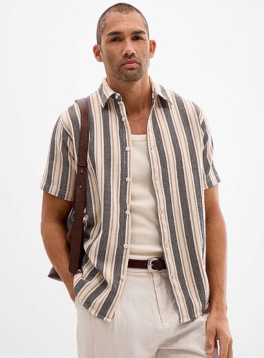 La chemise tricot rayures verticales <b>Coupe confort</b>