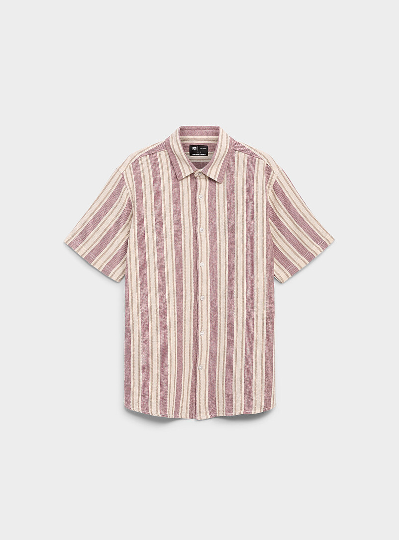 Le 31: La chemise tricot rayures verticales <b>Coupe confort</b> Vert pour homme